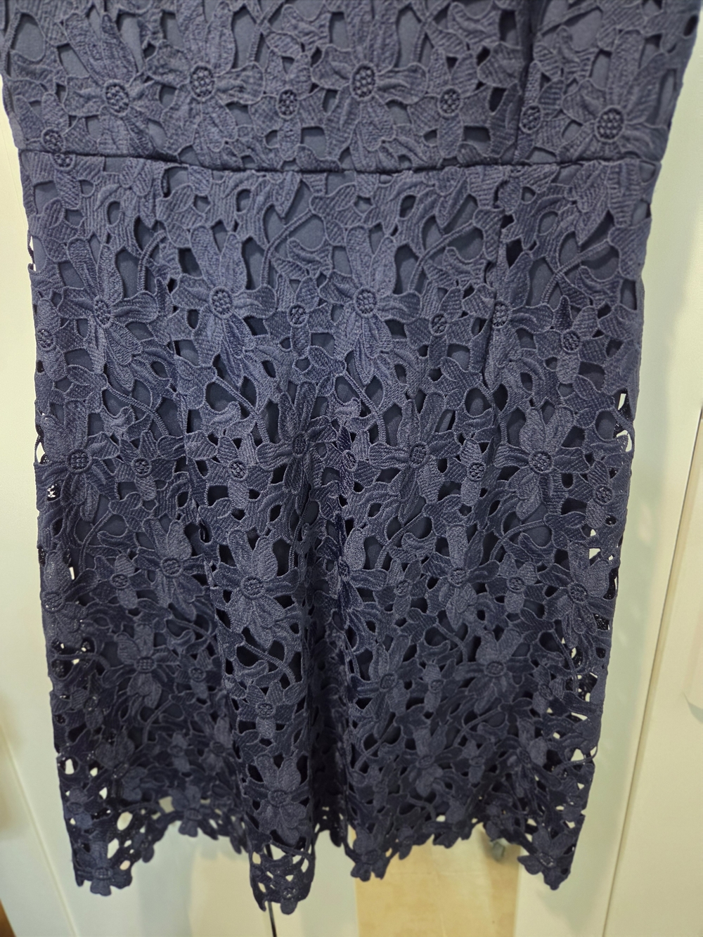 DKNY Navy Floral Lace V‑Neck Dress - Picture 8 of 14